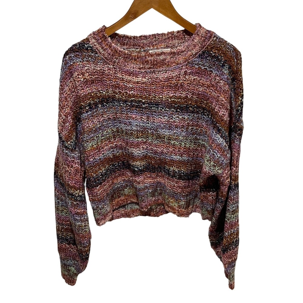 Made With Love Sweater Womens Large Multicolor Acrylic Knit Pullover Soft Cozy